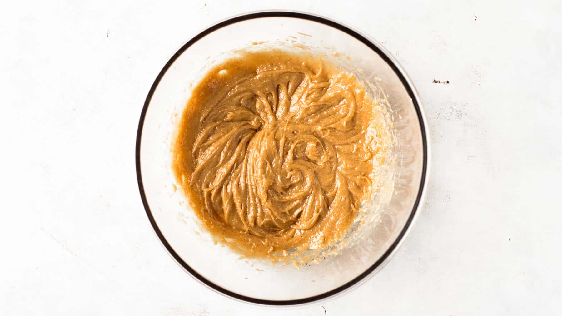 wet peanut butter dough in bowl