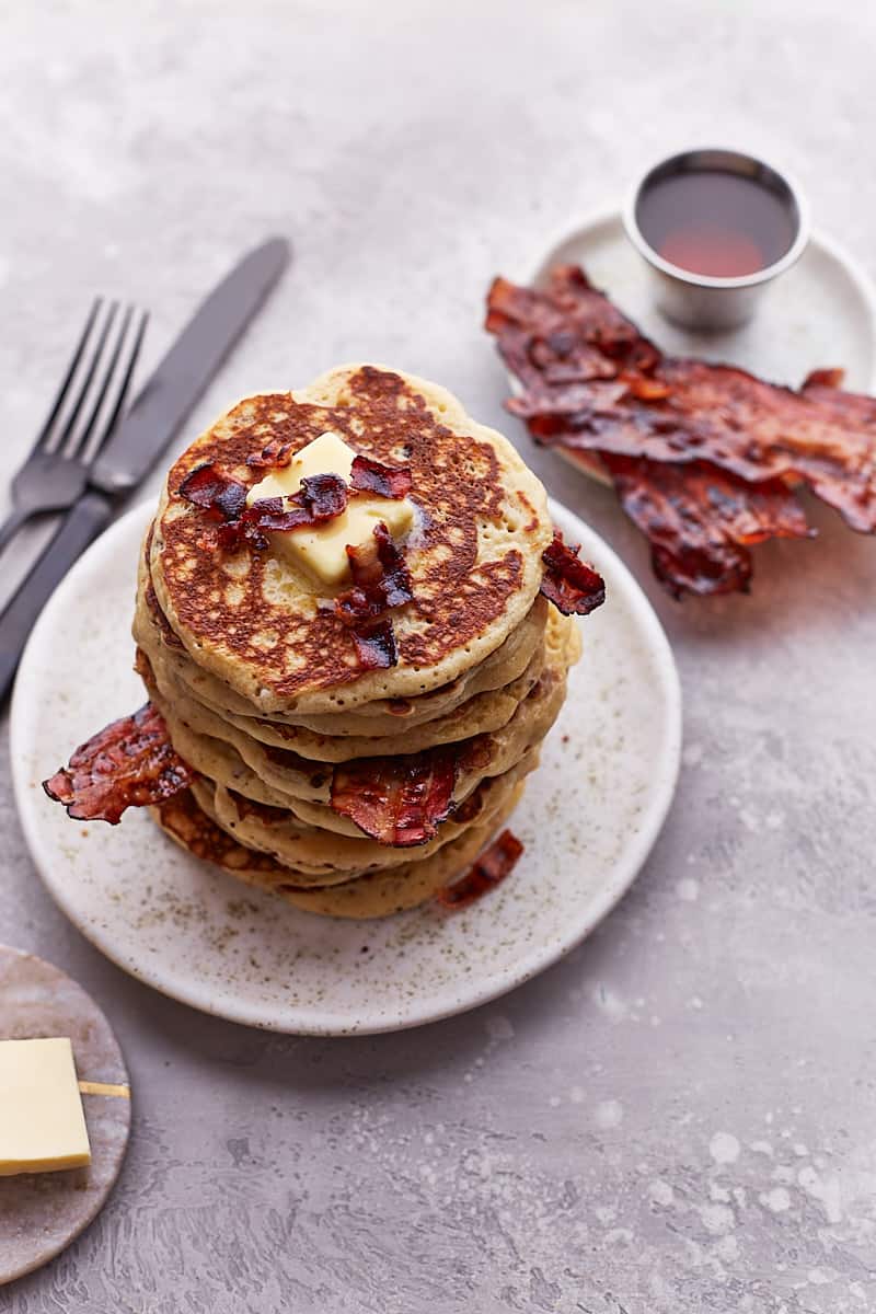 Savory Pancakes with Bacon - Also The Crumbs Please