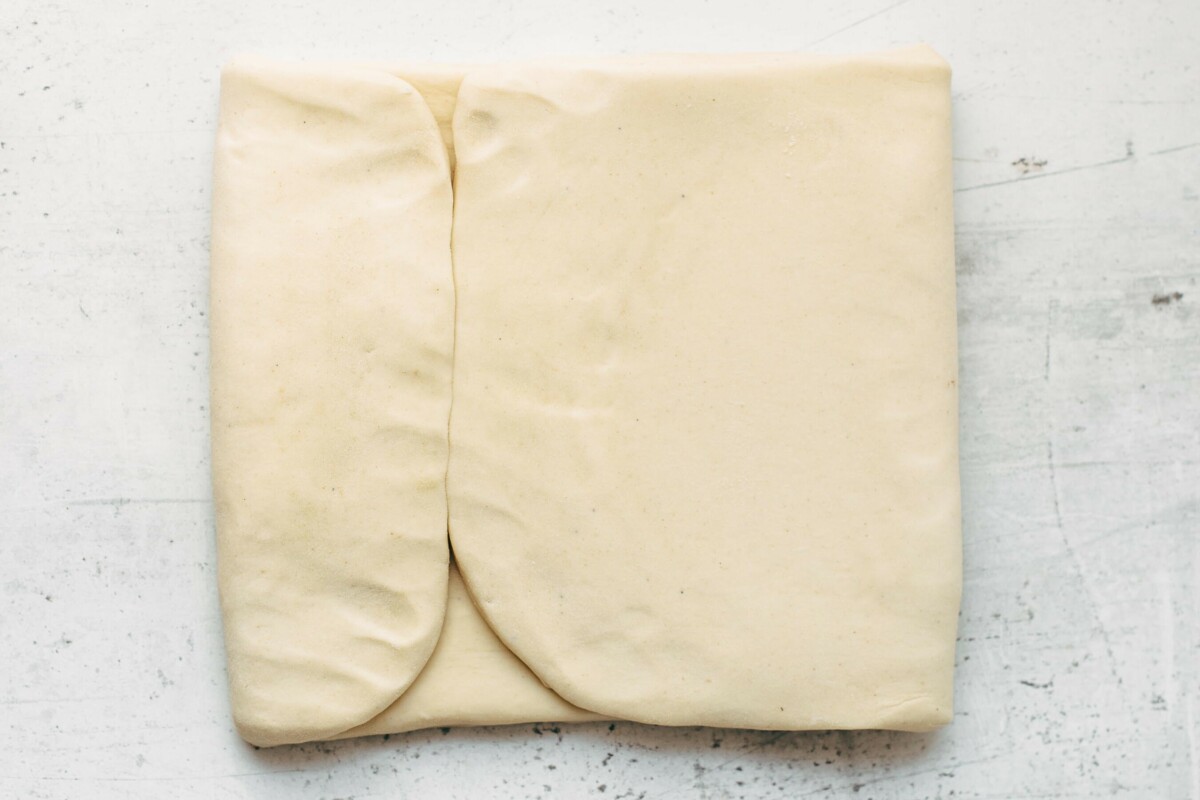 folded homemade croissant dough