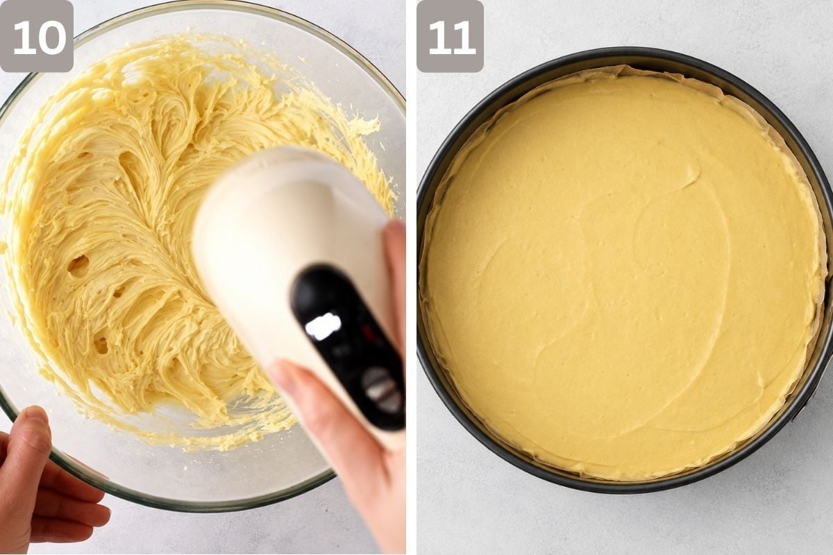 butter beaten until creamy and meringue layers placed with buttercream layers in between