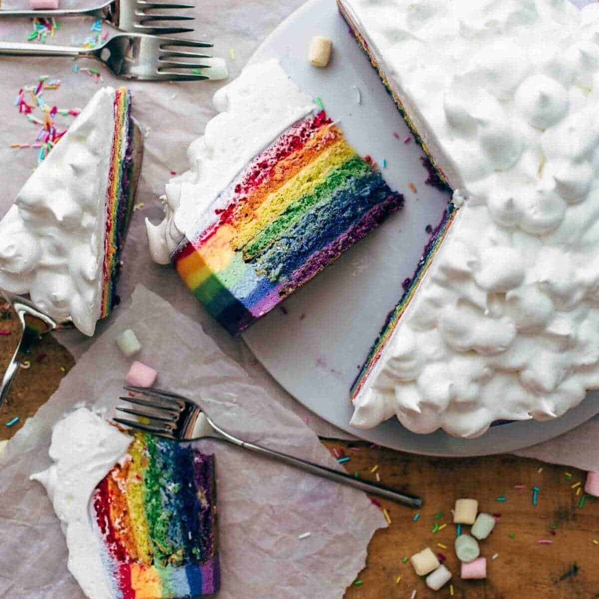 Colorful Rainbow Cake Recipe