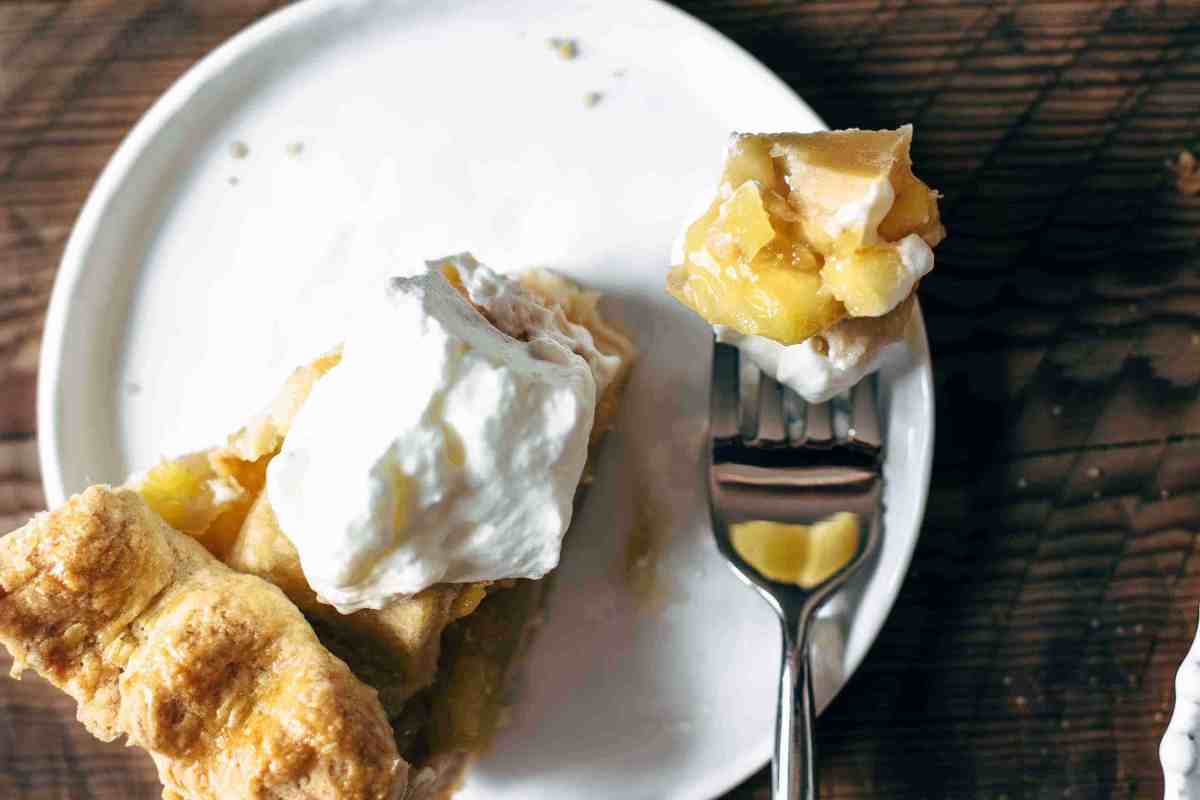 slice of fresh pineapple pie from scratch