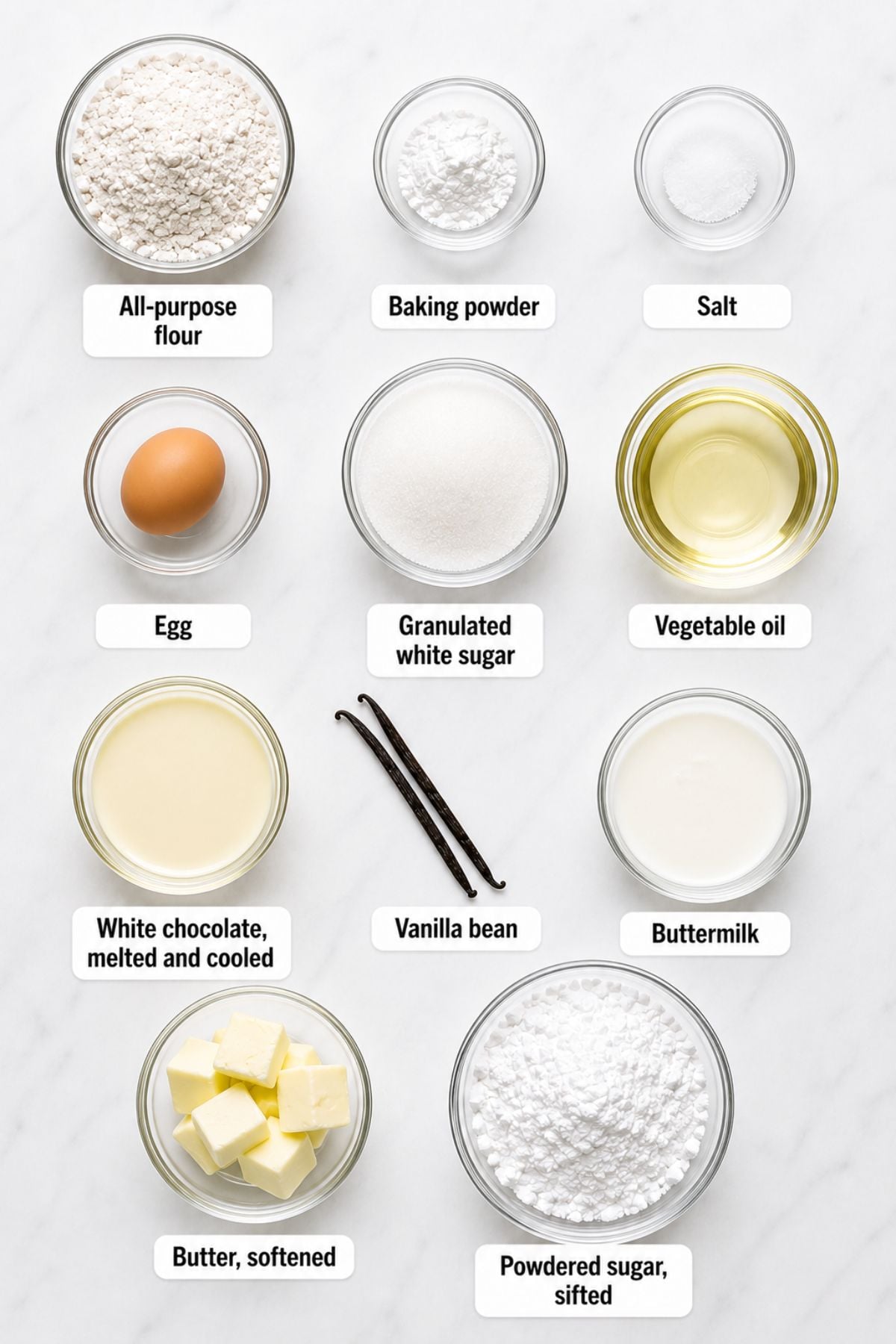white chocolate cupcakes ingredients