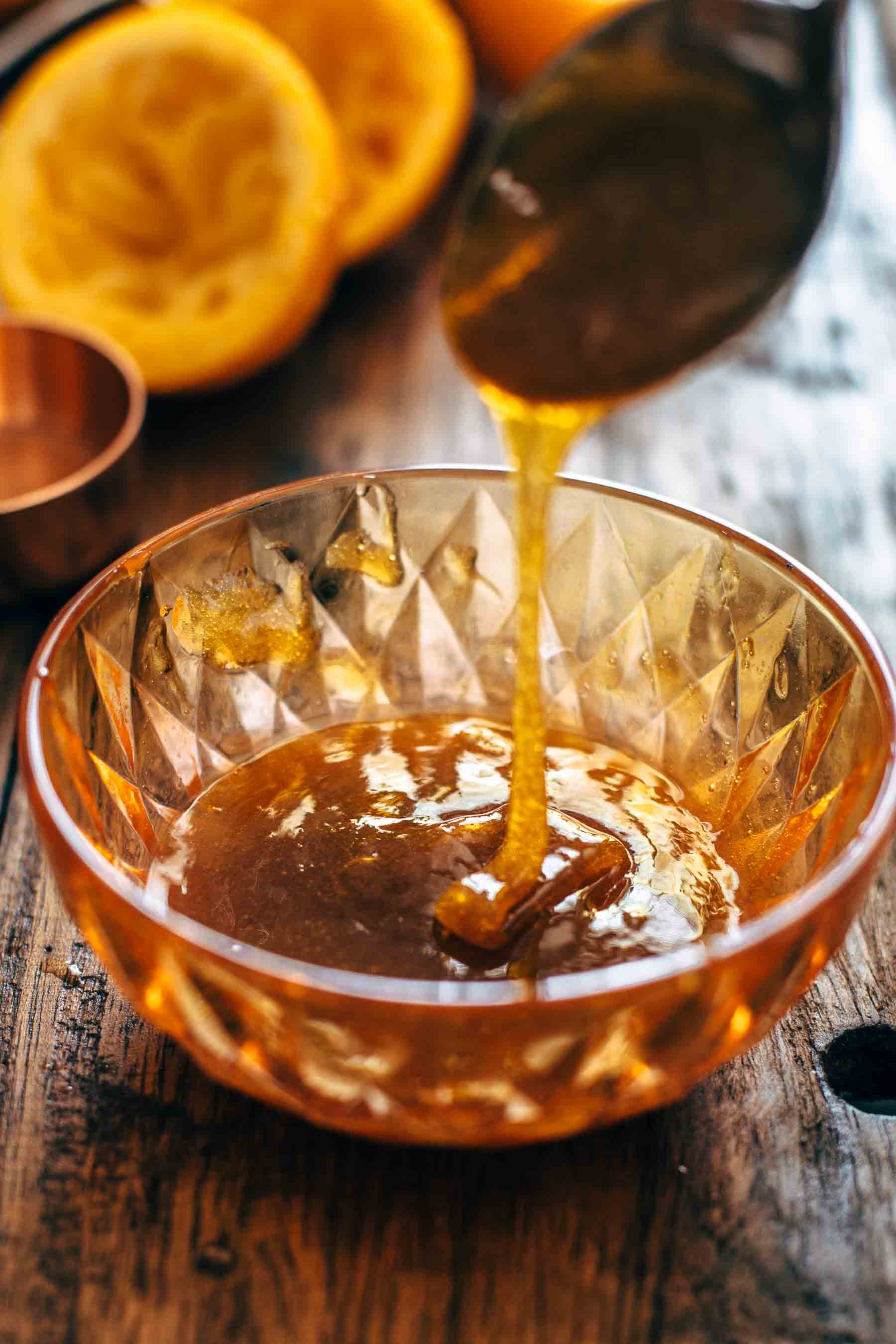 Orange Syrup in a bowl for Dark Chocolate Orange Cupcakes Recipe