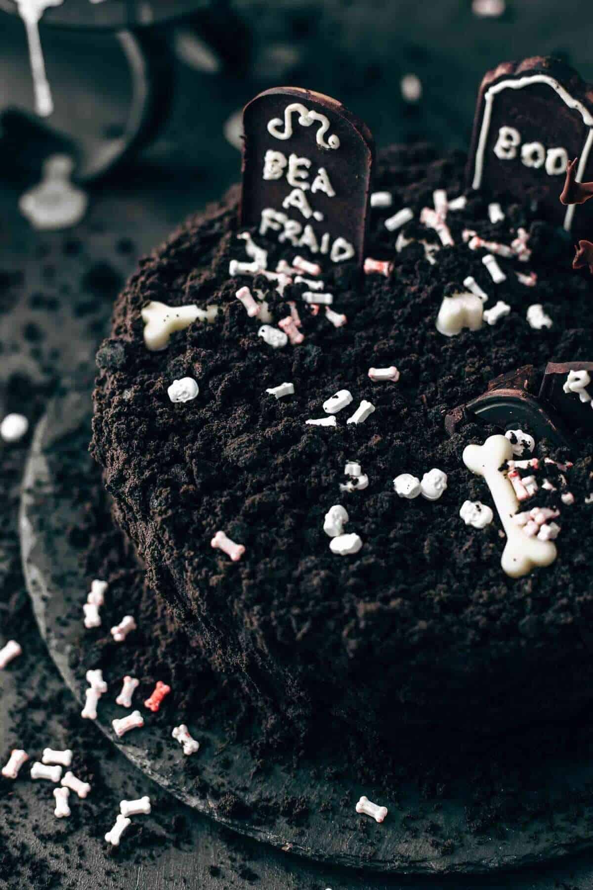 Spooky Halloween Cake - Layered Chocolate Cake Recipe