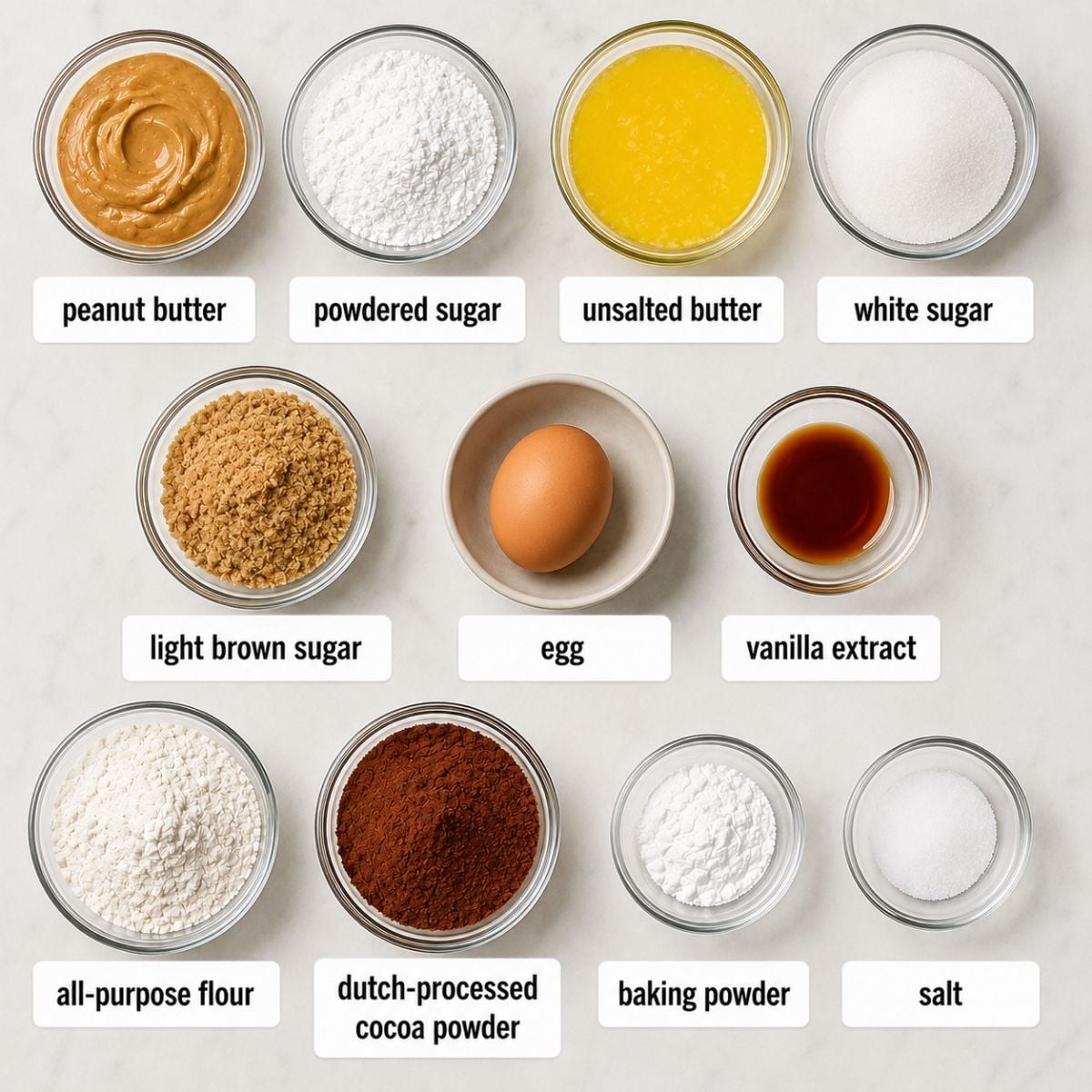 Peanut butter chocolate cookies (Christmas Buckeye Cookies) ingredients
