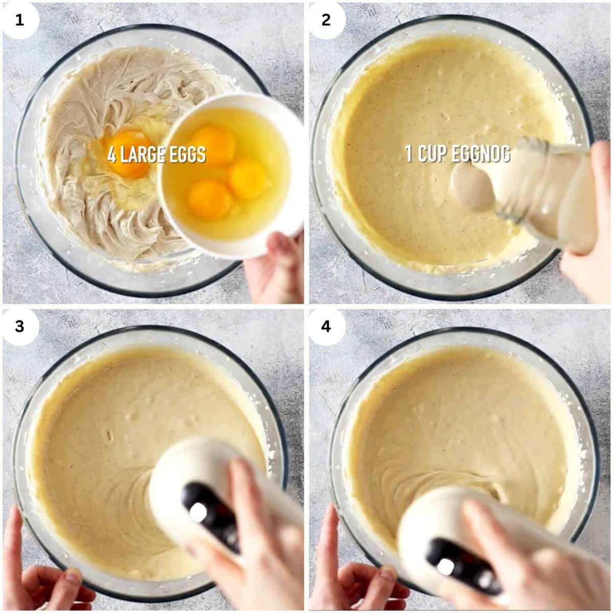 adding egg into the mixture