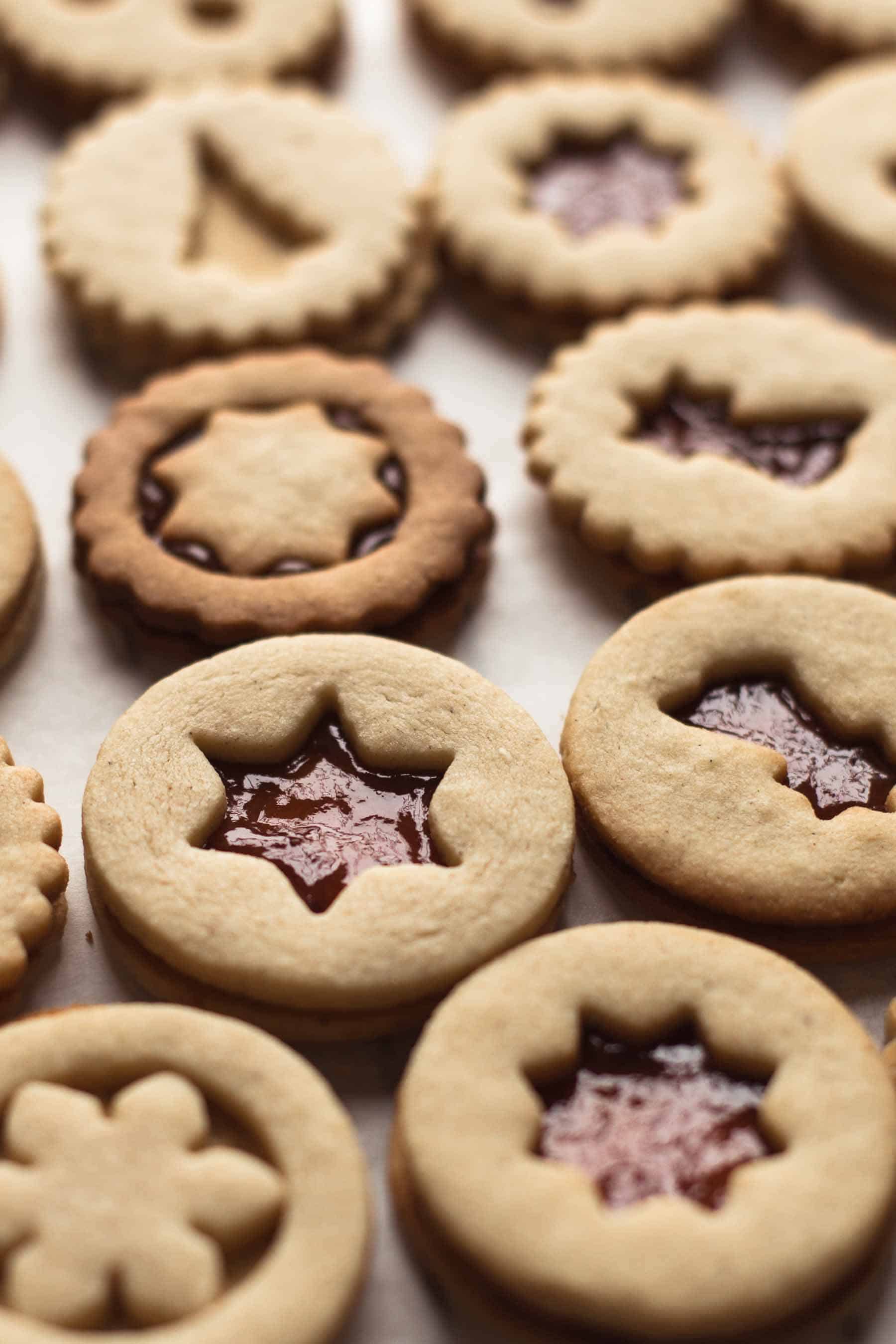 a half dozen filled cookie sandwiches