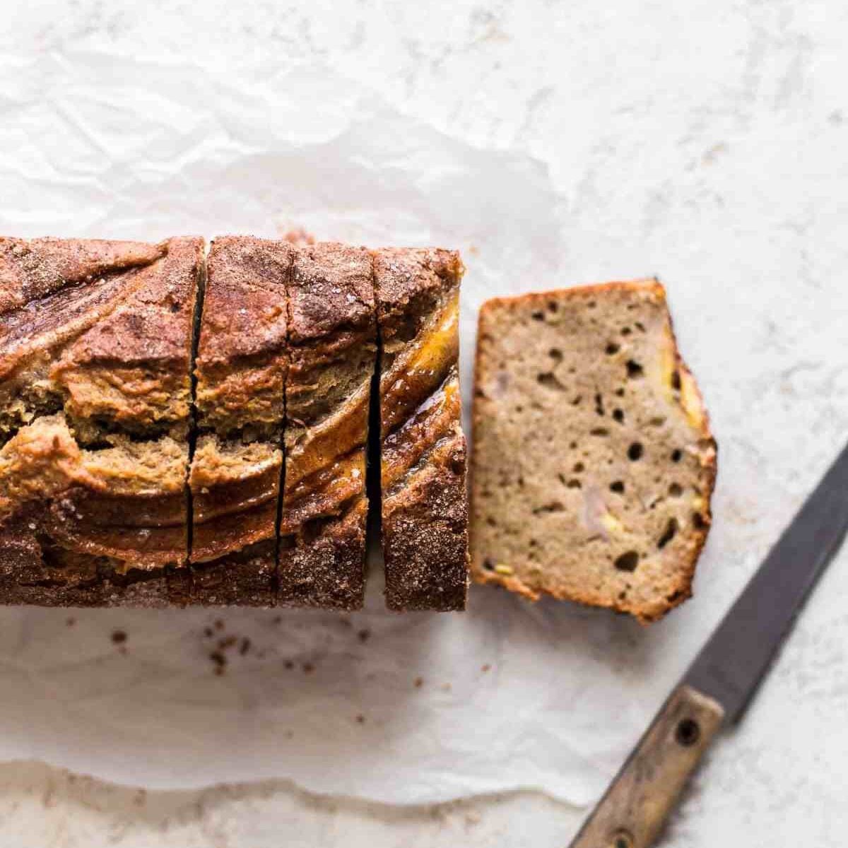 cut banana bread slices