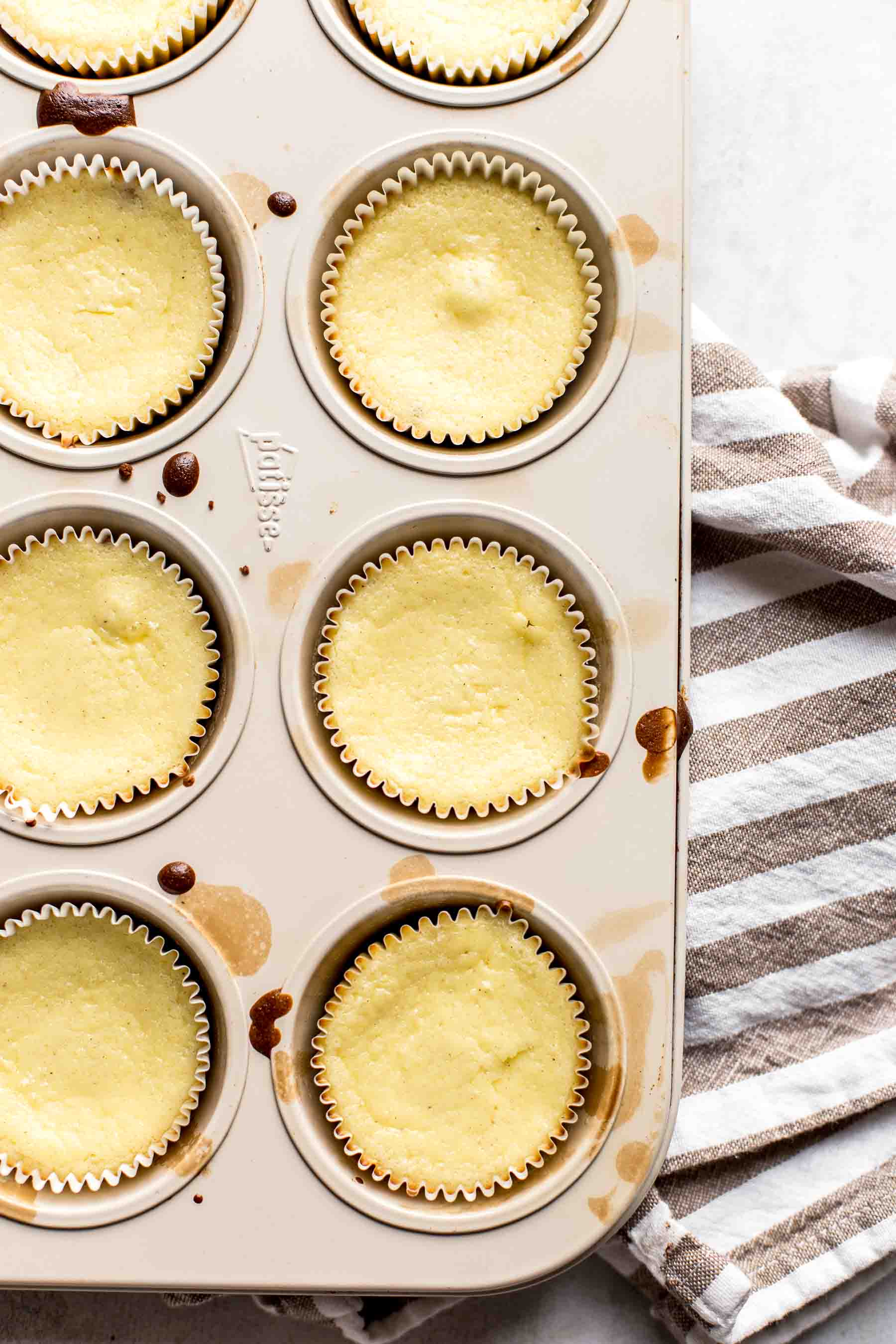 baked mini cheesecakes in muffin pan