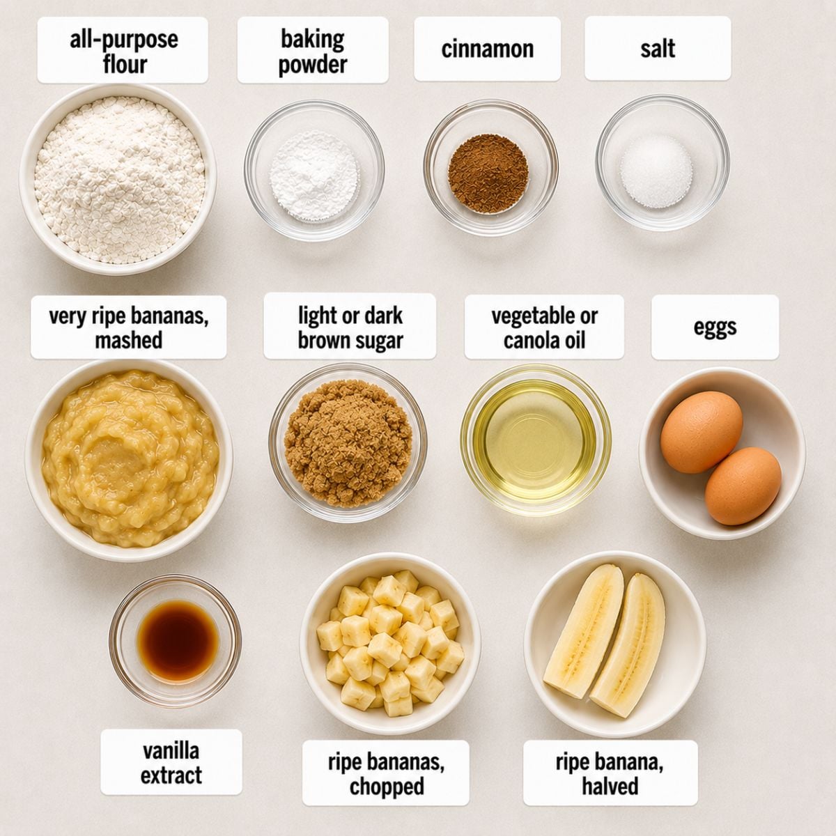 easy banana bread recipe ingredients