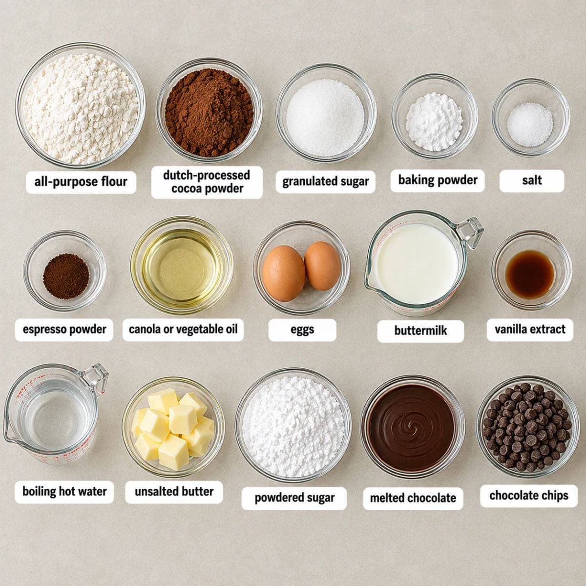 Easy Triple Chocolate Cake Recipe ingredients