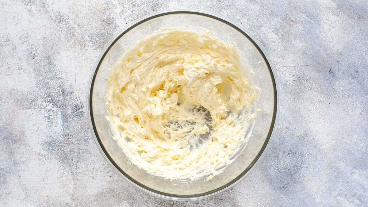 Mixed butter in a bowl