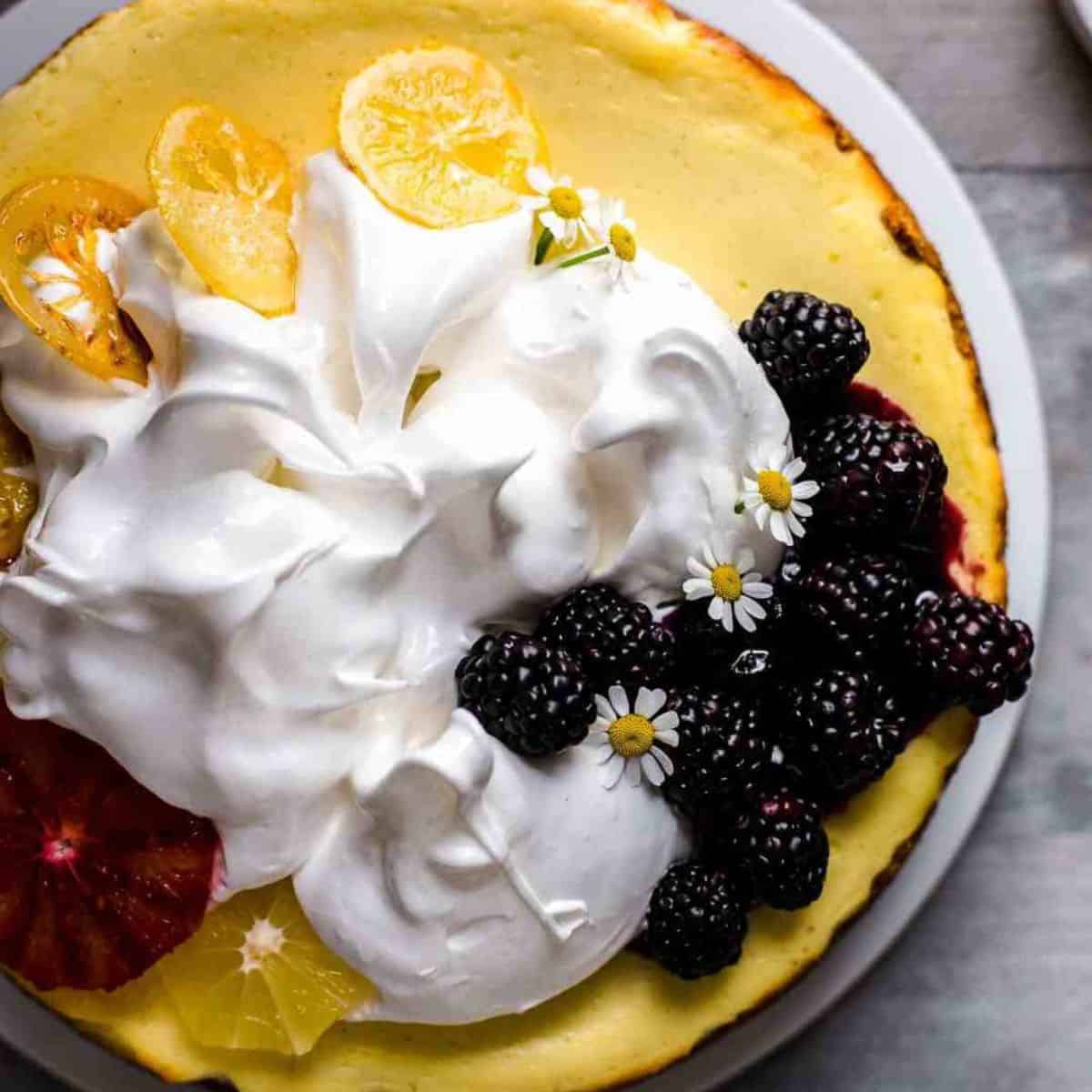 lemon cheesecake with graham cracker crust final product