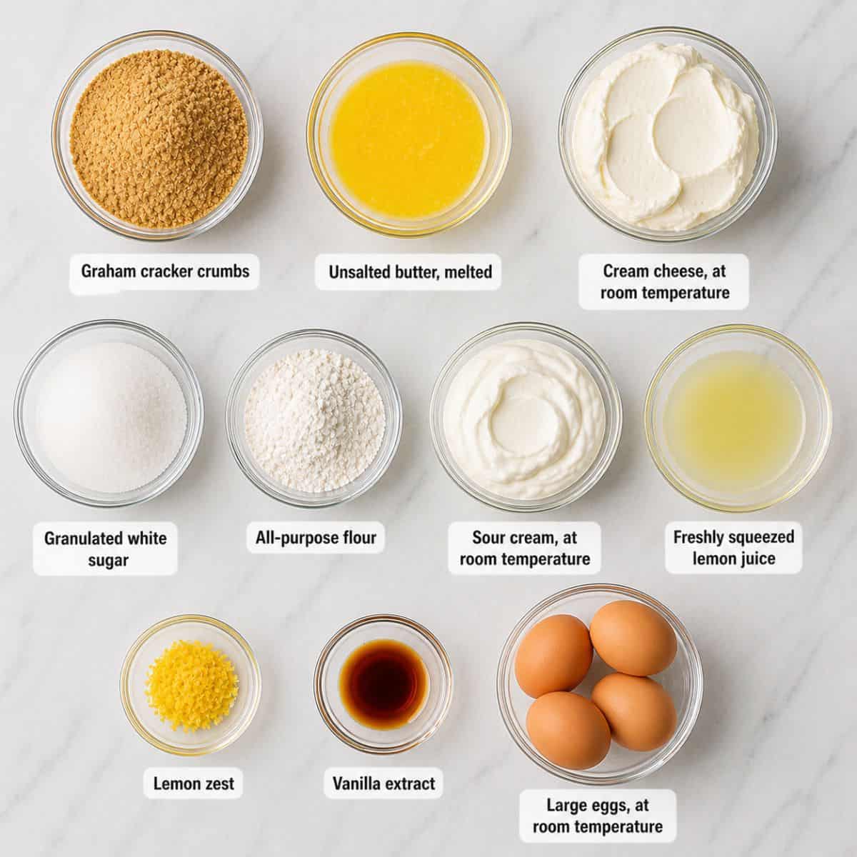 lemon cheesecake with graham cracker crust ingredients