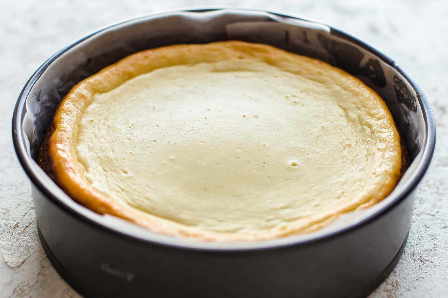 Baked Coconut Cheesecake in springform pan