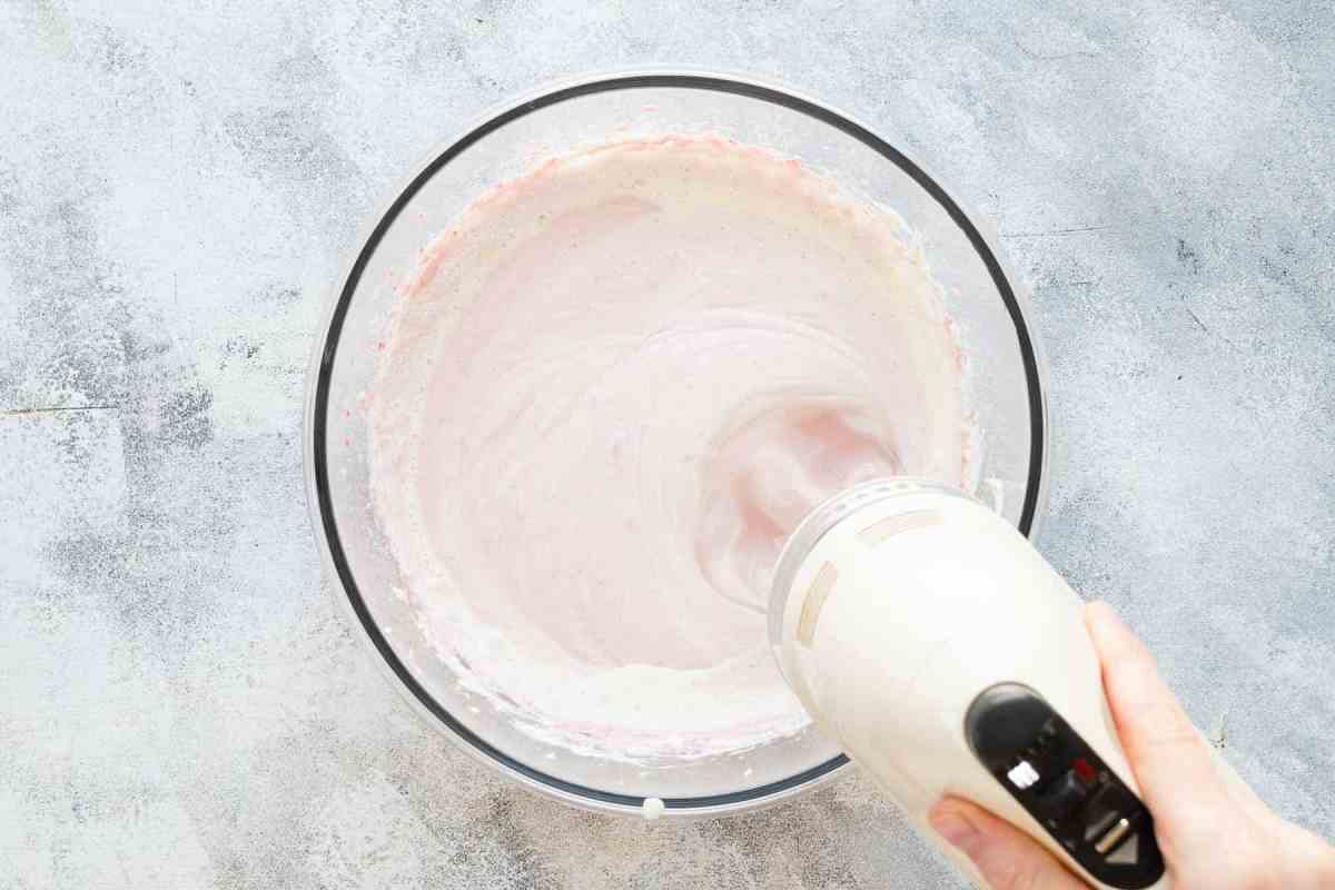 blending no bake pie till thick and creamy