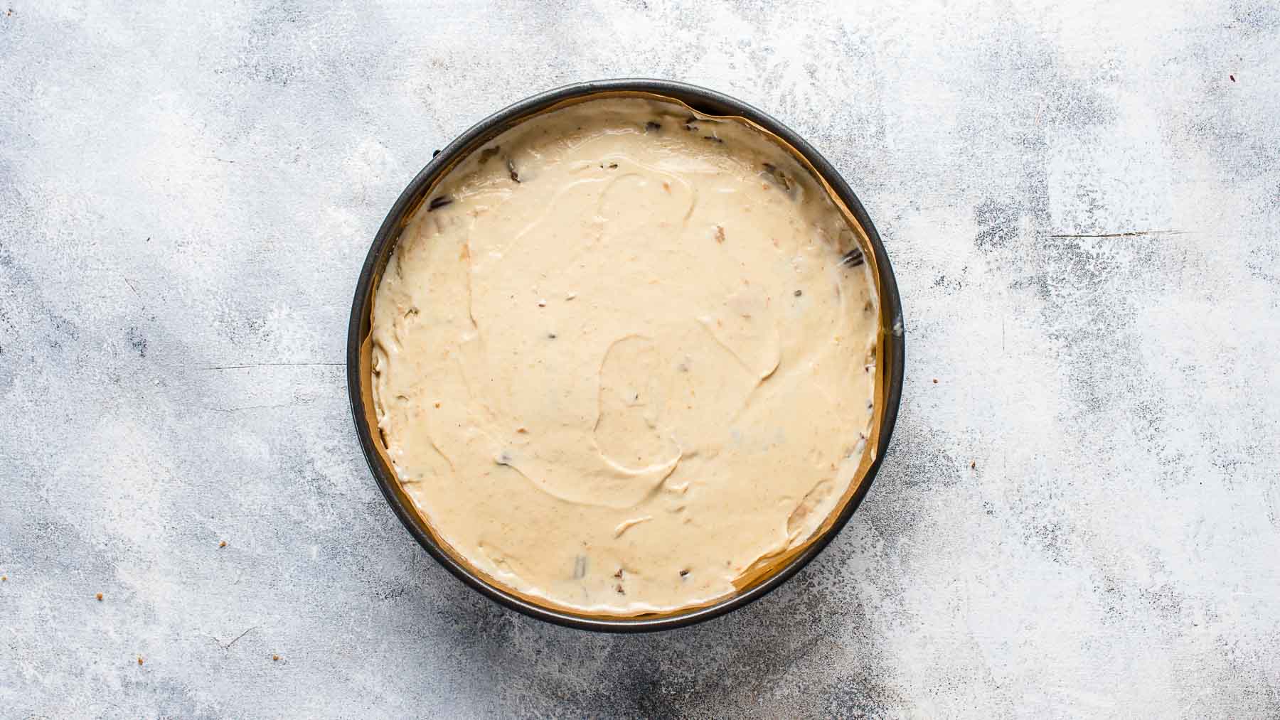 peanut butter ice cream cake in pan