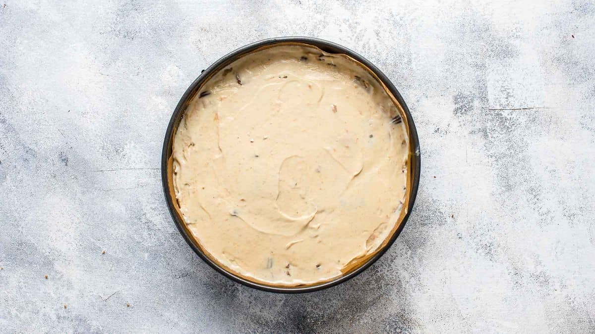 peanut butter ice cream cake in pan