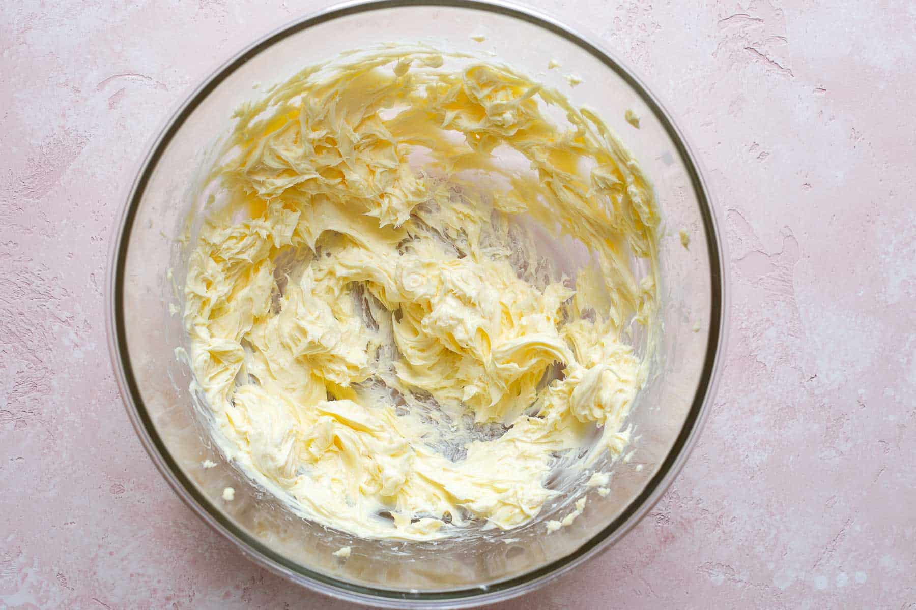 beaten butter in a large mixing bowl