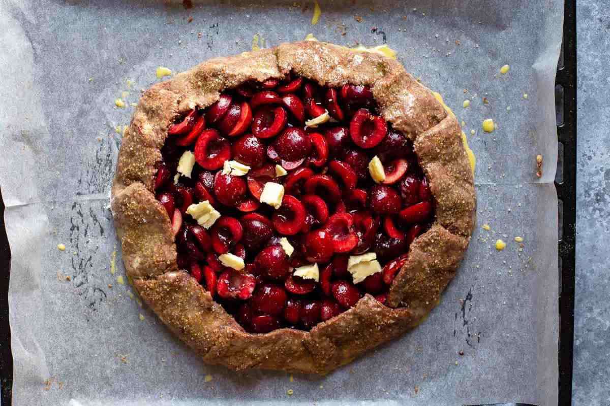 forming the cherry galette