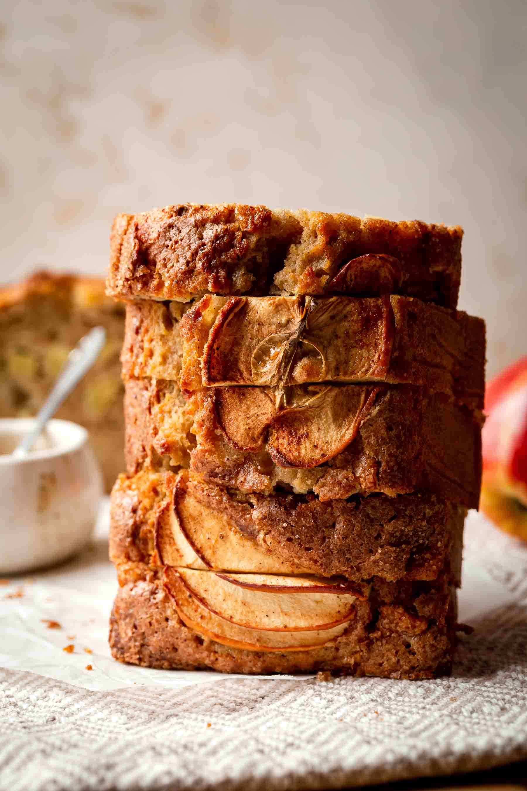 stacked quick bread on table