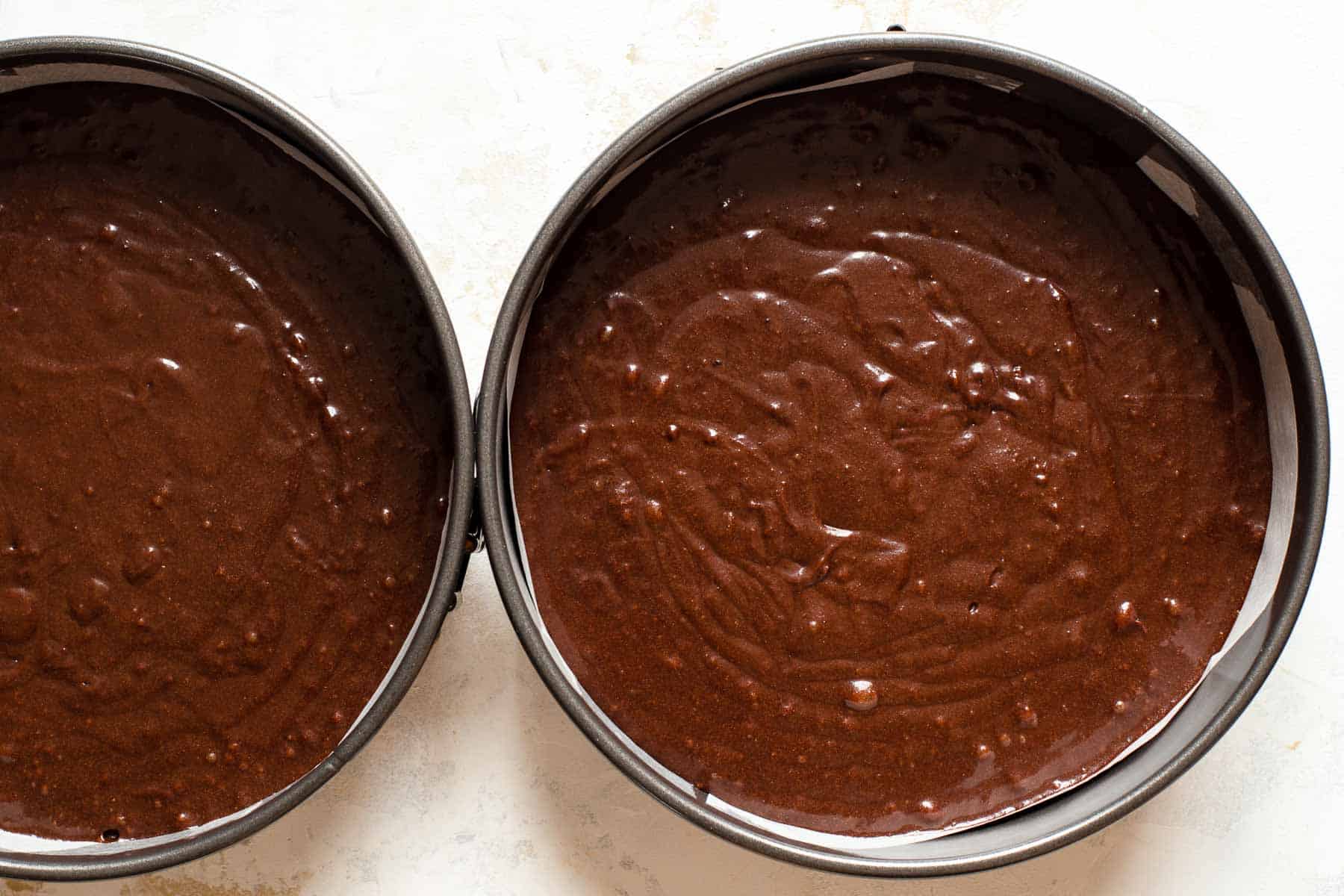 brownie batter in a pan