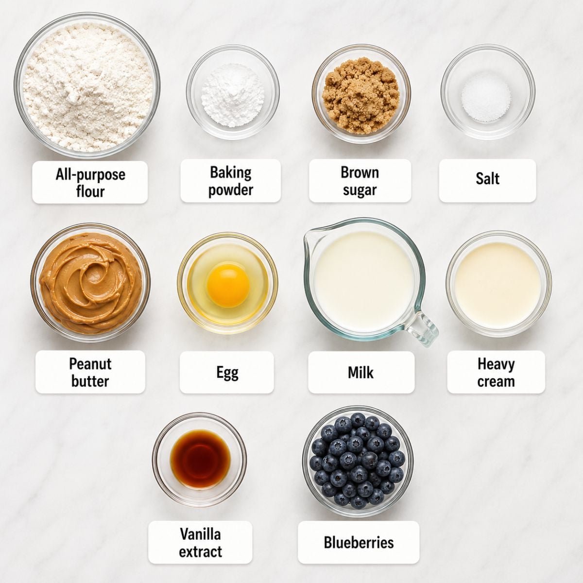 peanut butter blueberry pancakes ingredients