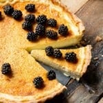 sliced egg custard pie