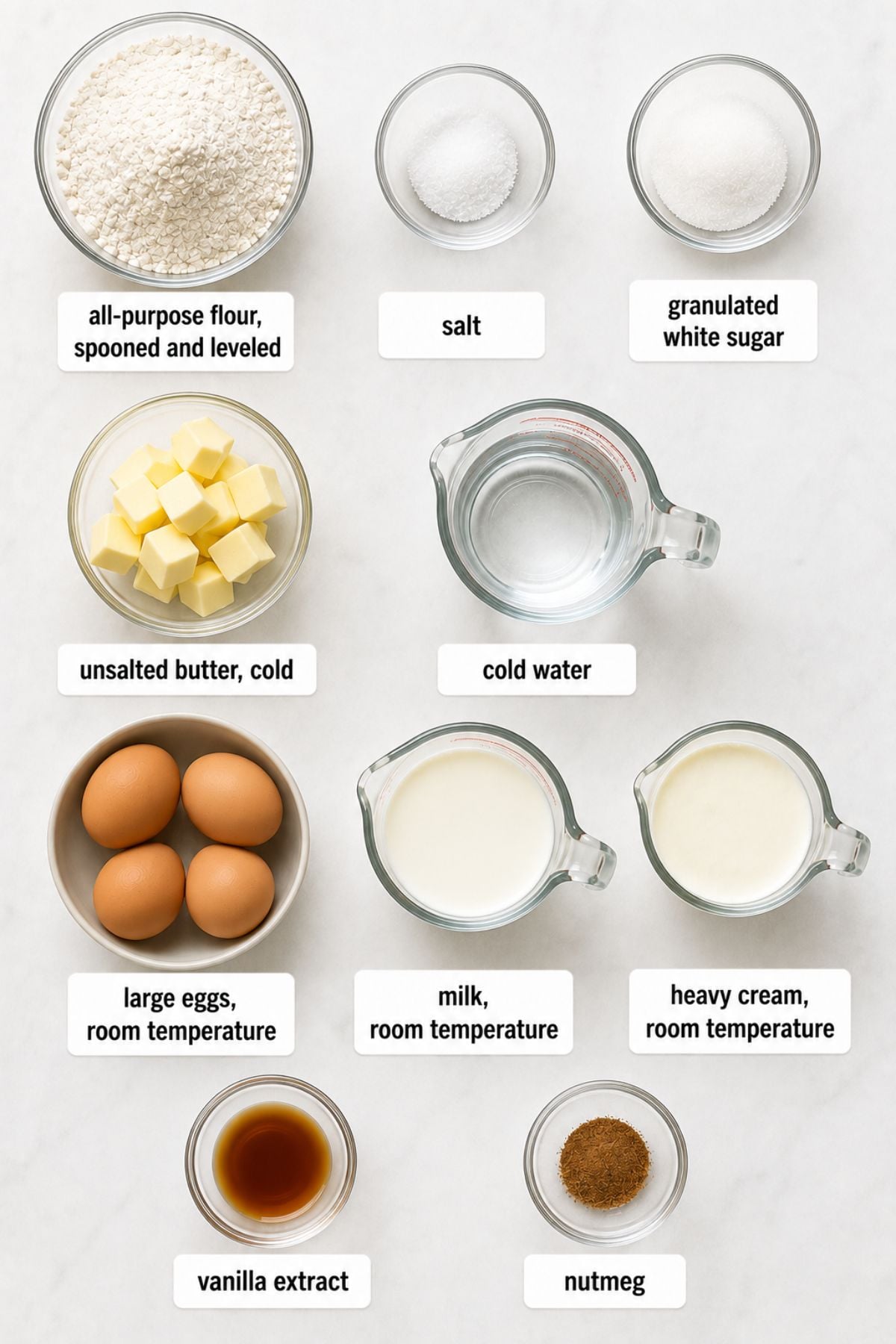 Old-Fashioned Egg Custard Pie (Easy Custard Pie Recipe) ingredients
