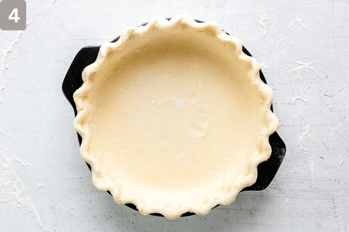 Dough pressed in baking dish and frozen