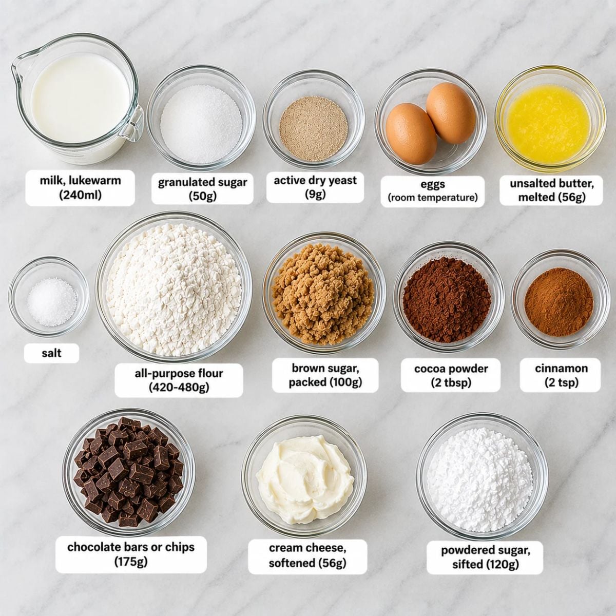 homemade chocolate rolls recipe ingredients