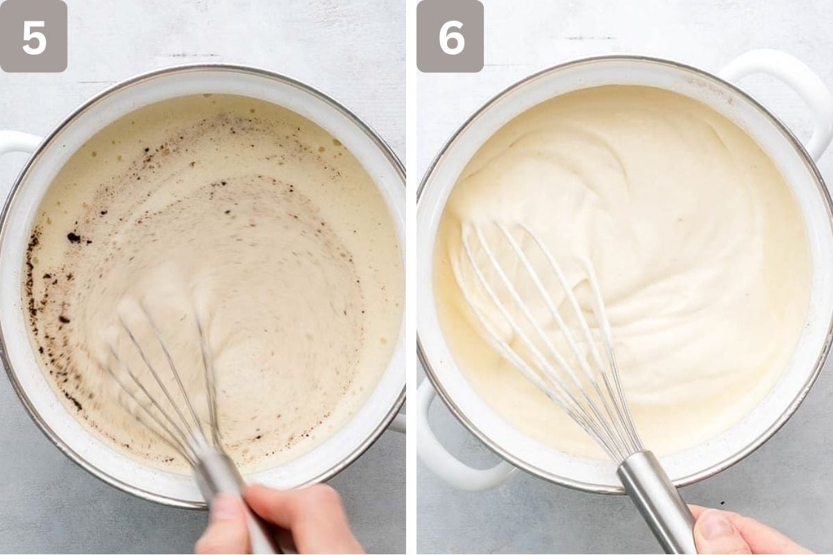 vanilla and nutmeg added and heavy whipped cream beaten and added 