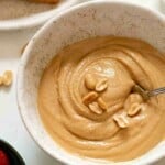 A bowl full of peanut butter