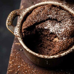 souffle with bite out of it