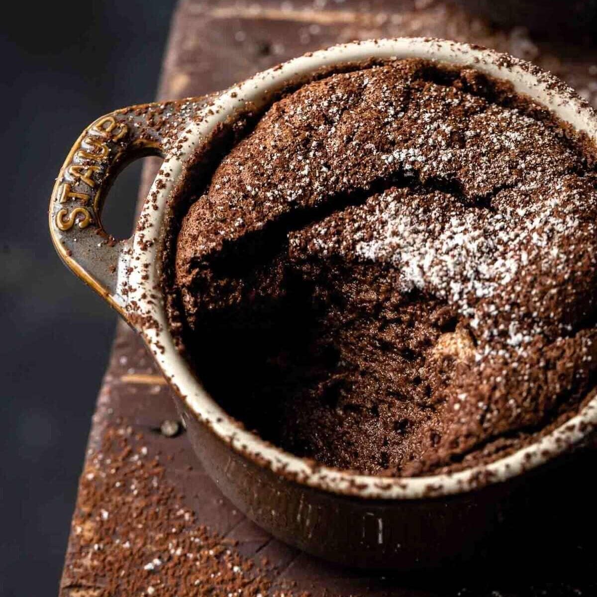 souffle with bite out of it