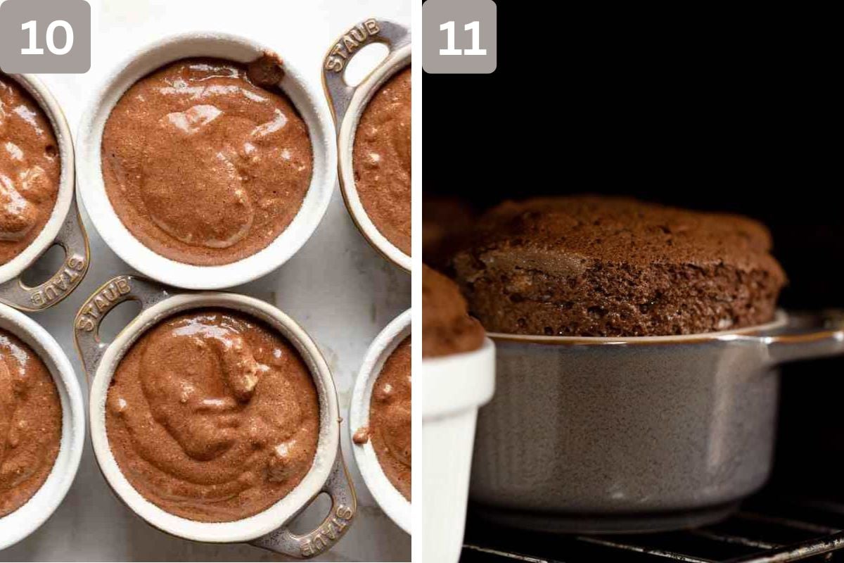 Dough placed in ramekins and baked until ready