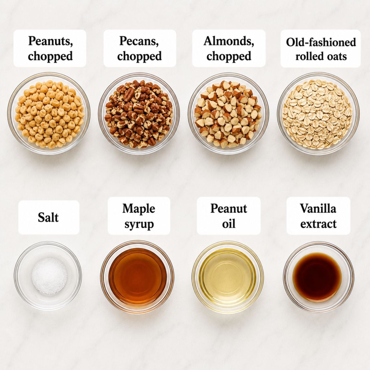 Chewy mixed nut granola recipe ingredients