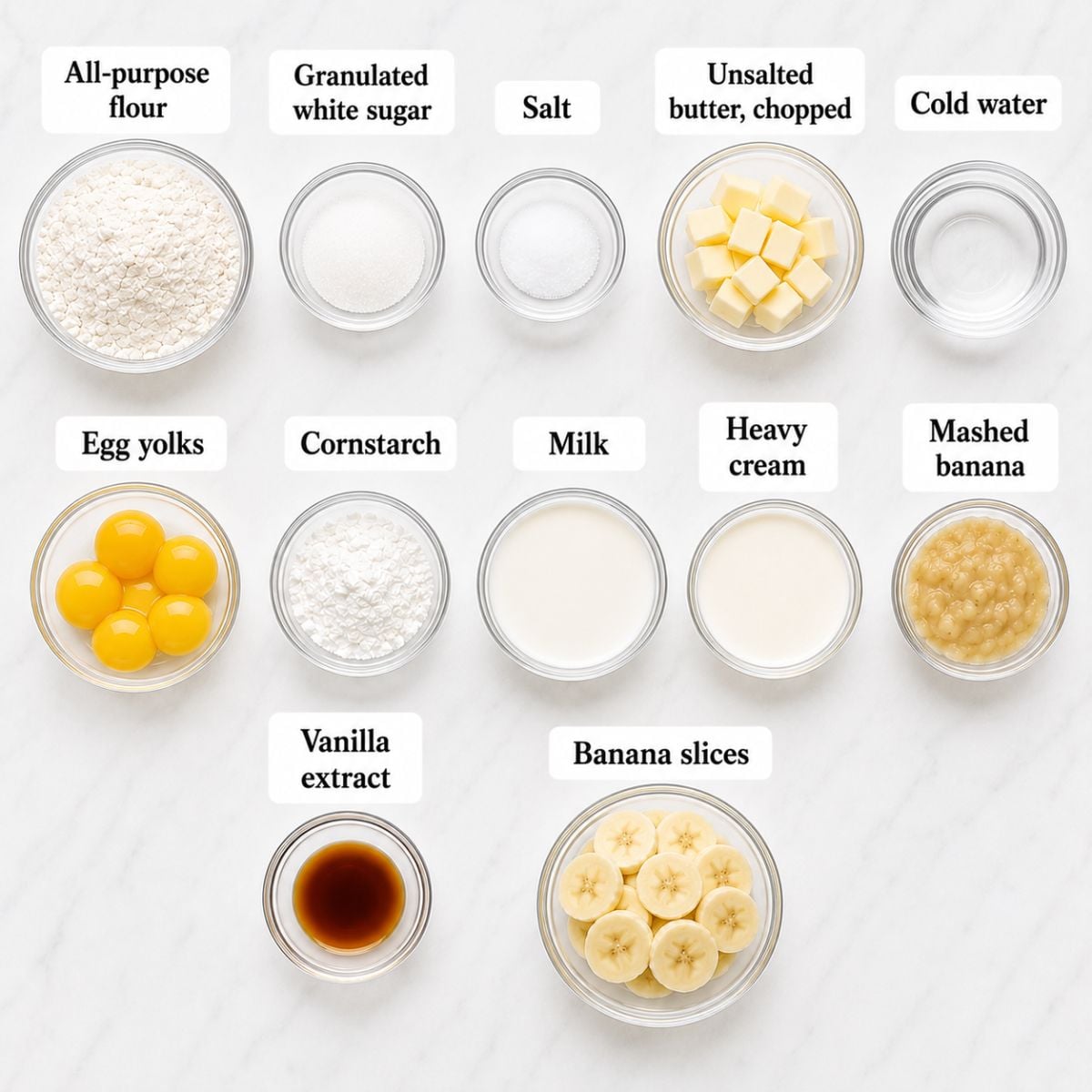 Banana Cream Pie ingredients