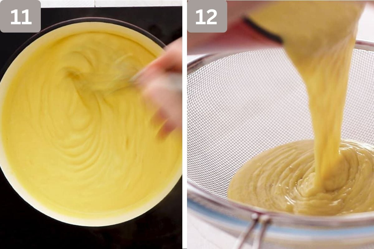 Slowly whisk mixture then put rhough a strainer
