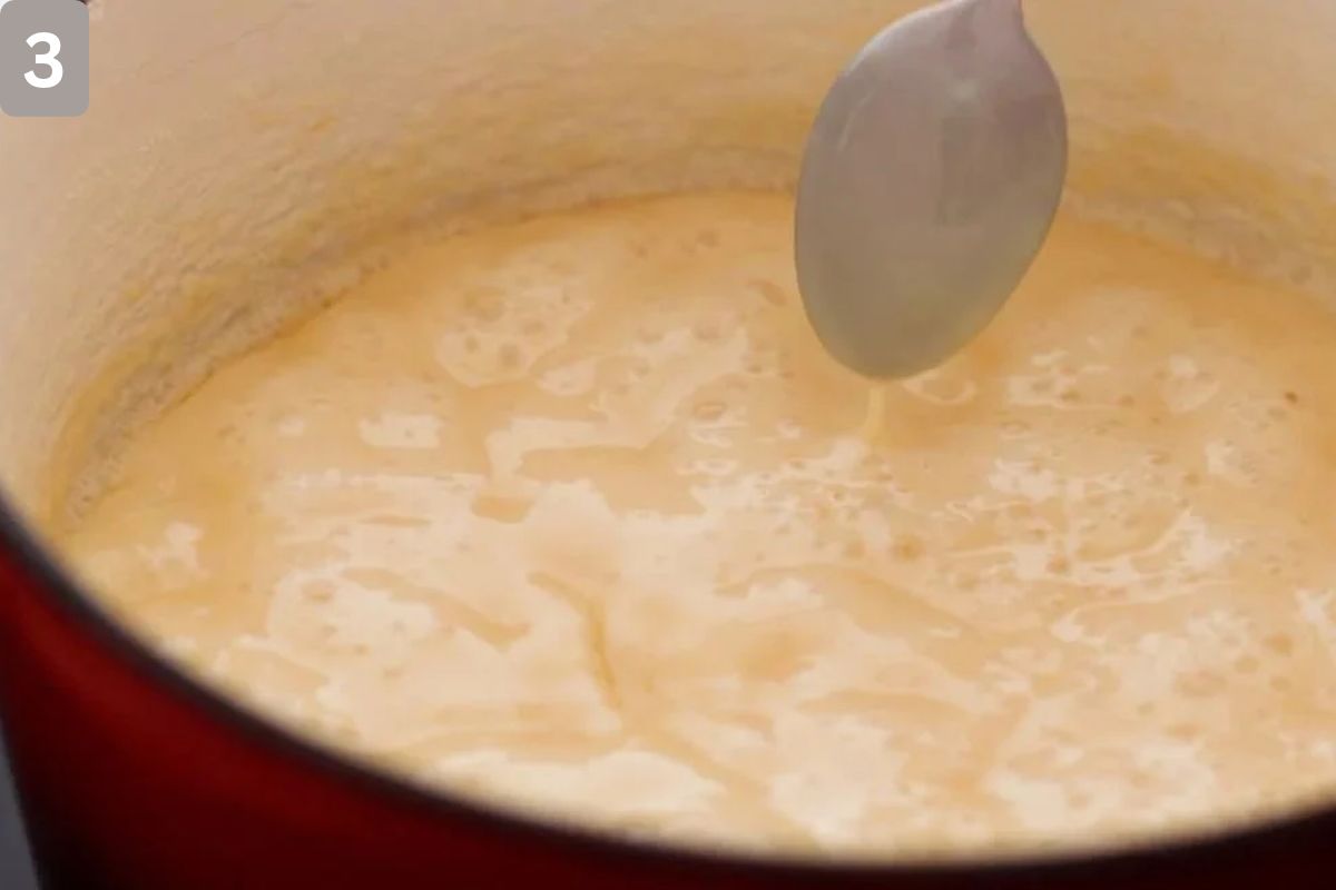 It is ready when it coats the back of a spoon