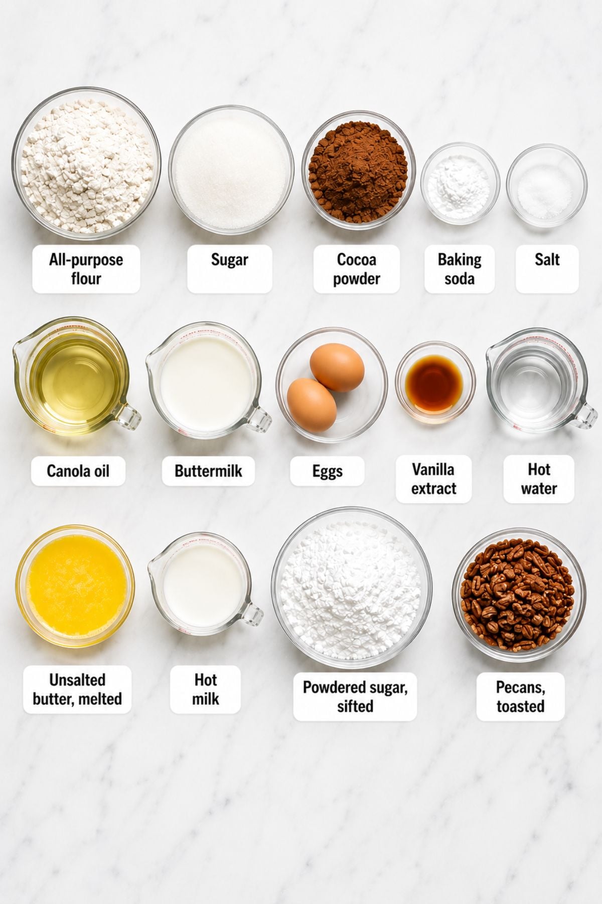 Easy Texas chocolate sheet cake ingredients