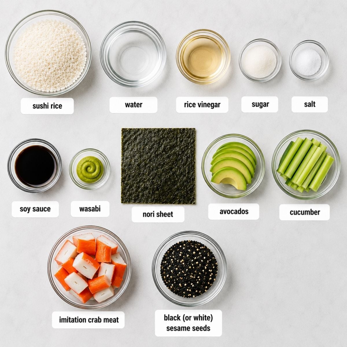 California Roll Sushi Bowl ingredients