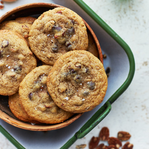 A batch of cookies in a tray