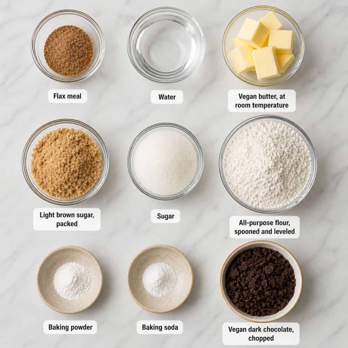 Crispy Vegan Chocolate Chip Cookies Ingredients