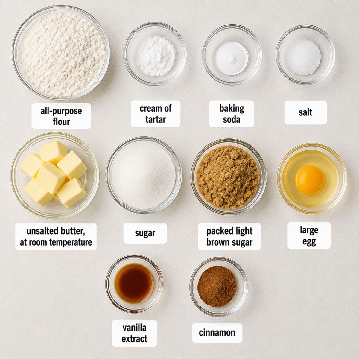 Best Homemade Snickerdoodle Cookies ingredients