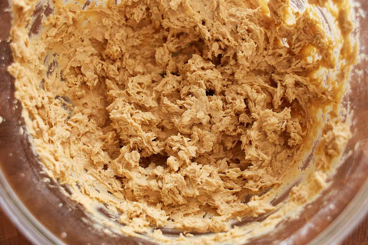 Oats mixed into the cookie batter