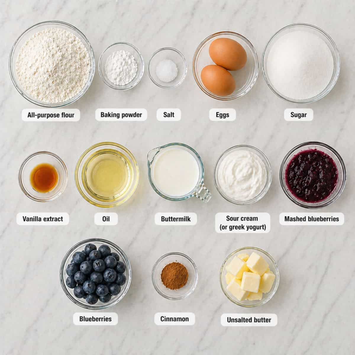 Buttermilk Blueberry Muffins Ingredients