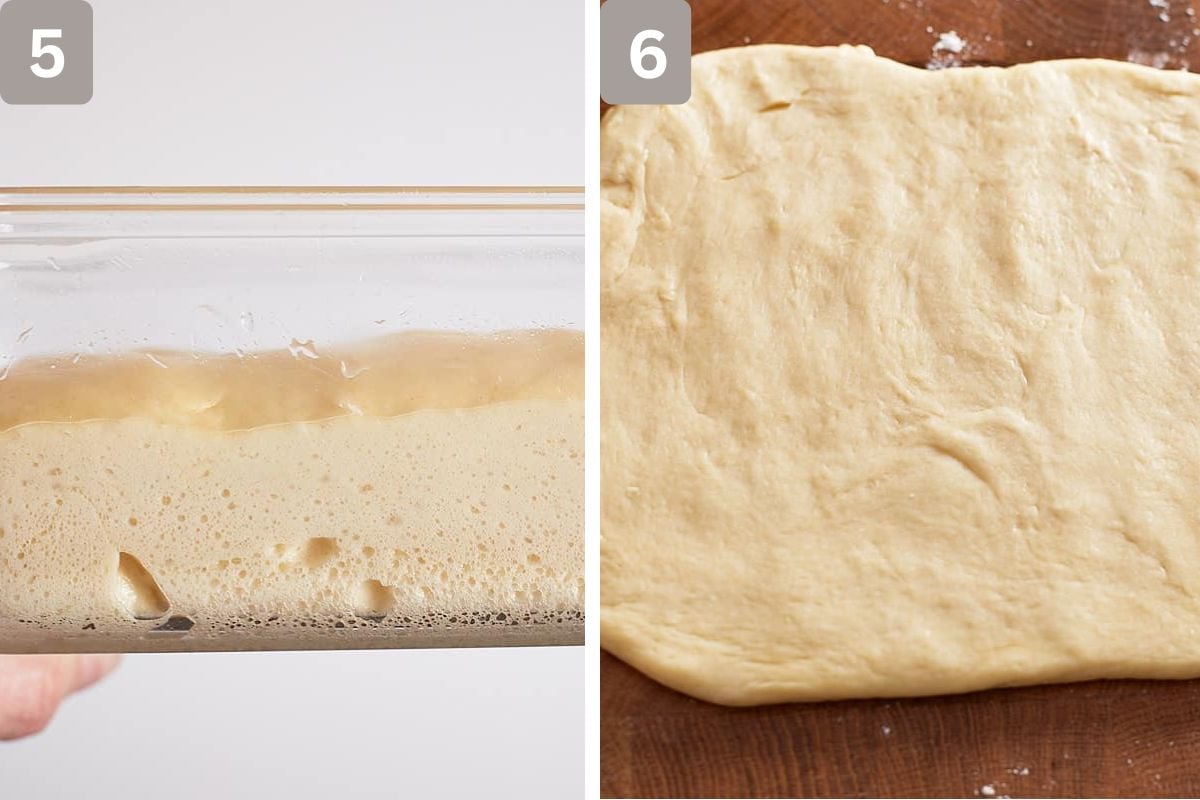 Placed in fridge 1-2 hours or overnight and then rolled out into a rectangle