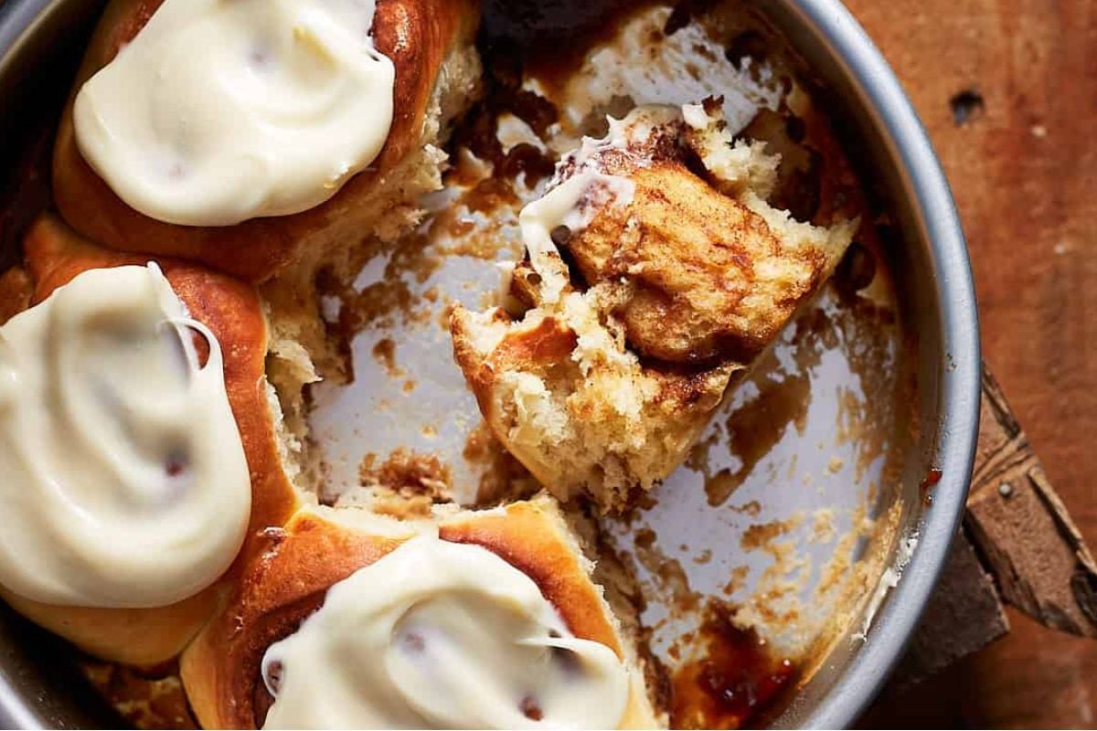Homemade air fryer cinnamon rolls (from Scratch) final product